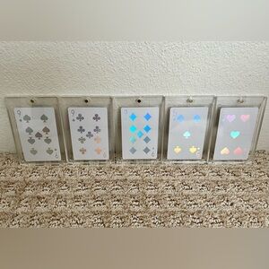 5 DIOR JOY Holographic Cards 9 of Diamonds, Spades, Clubs & 5 of Spades, Hearts